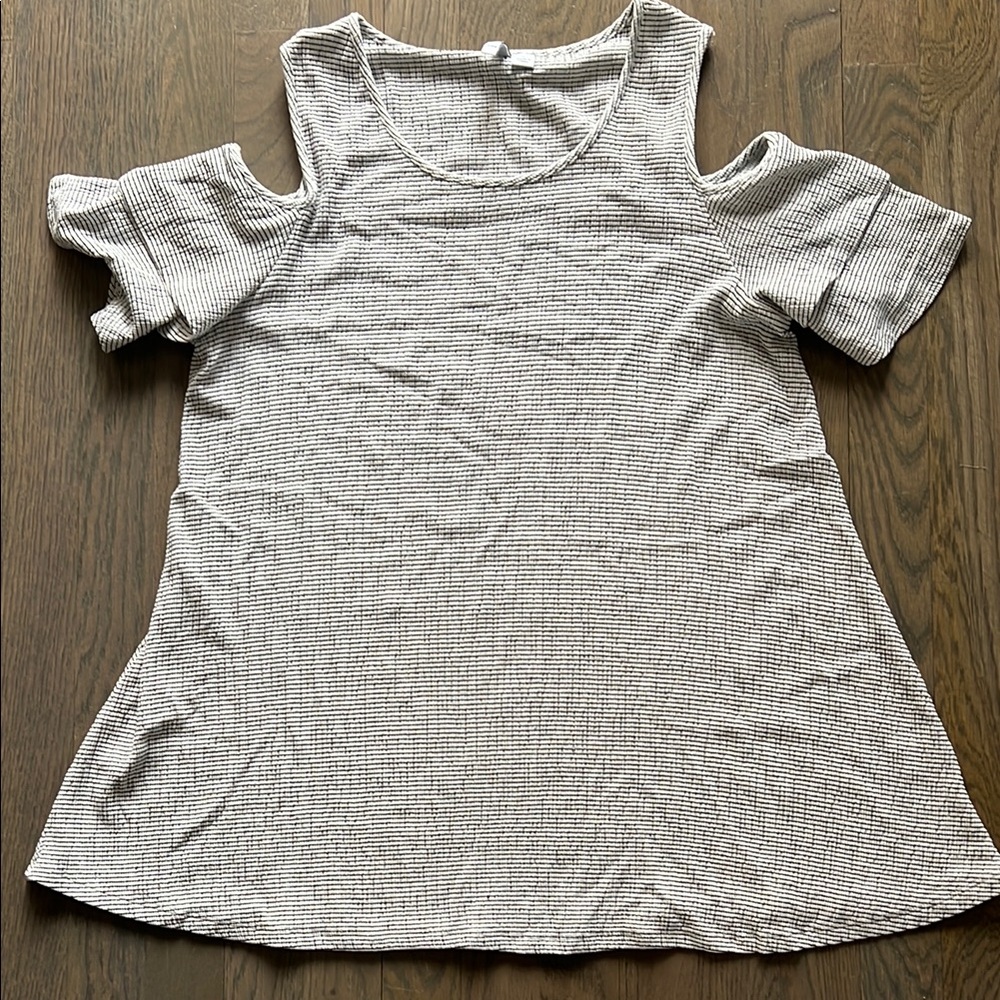 Women's Striped Cold Shoulder Top